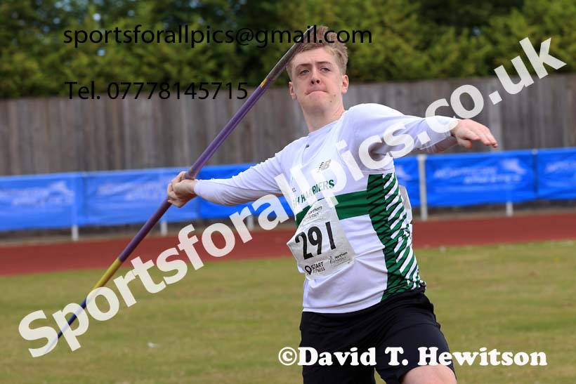 Senior Mens javelin 2024 Northern Senior and Under-20s Track and Field Champs, Middlesbrough.  Photo: David T. Hewitson/Sports for All Pics